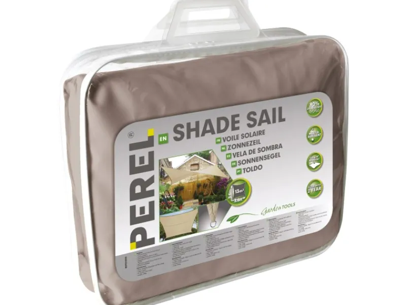 Perel Sonnensegel|Viereck-Sonnensegel 500 cm x 500 cm