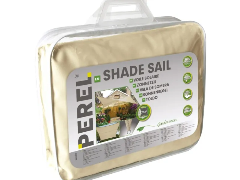 Perel Sonnensegel|Viereck-Sonnensegel wasserdurchlässig 500 cm x 500 cm