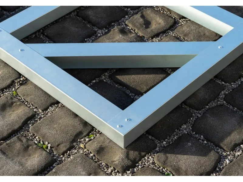 Pergart Gartenlauben|Bodenfundament Frankfurt II 1112 Alu 309 cm x 352 cm x 2,6 cm