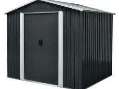 Pergart Gartenschränke|Metall-Gerätehaus Dresden Grau-Creme 3,66 m²