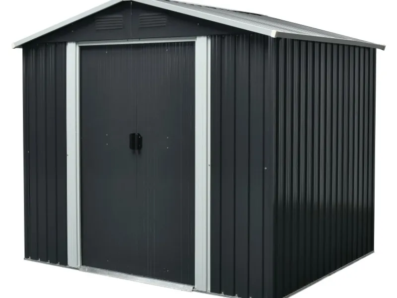 Pergart Gartenschränke|Metall-Gerätehaus Dresden Grau-Creme 3,66 m²