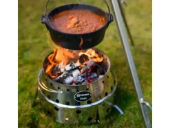 Petromax Holzkohlegrills|Atago rostfreier Stahl Silber Höhe 28 cm