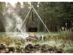 Petromax Campingzubehör|Dreibein-Set mit Kette & Haken D1 Stahl Aufstellhöhe 88 cm - 144 cm