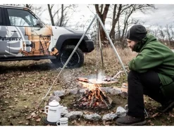 Petromax Campingzubehör|Dreibein-Set mit Kette & Haken D1 Stahl Aufstellhöhe 88 cm - 144 cm