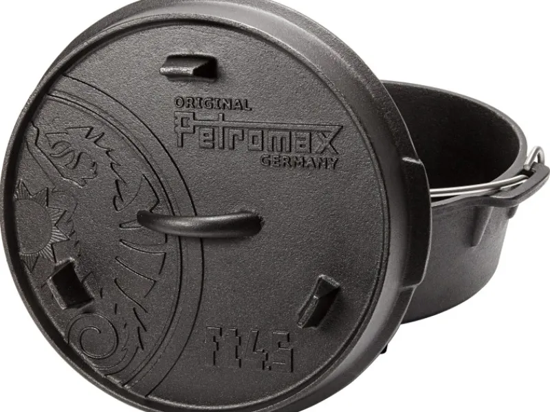 Petromax Campingzubehör|Dutch Oven FT4.5 Schwarz mit Standfüßen 3,5 l