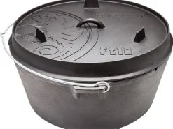 Petromax Campingzubehör|Dutch Oven FT18 Schwarz mit Standfüßen ca. 17,3 l