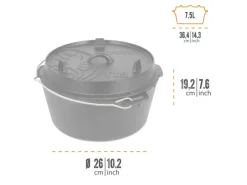 Dutch Oven FT9-T Schwarz mit planem Boden 7,5 l Ø 23,9 cm*Petromax Sale