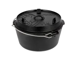 Dutch Oven Set FT9-T-Scrub Schwarz mit planem Boden 7,5 l Ø 23,9 cm*Petromax Hot