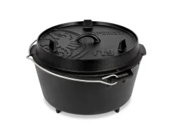 Dutch Oven Set FT9-Scrub Schwarz mit Standfüßen 7,5 l Ø 23,9 cm*Petromax Sale