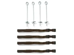 Fitnessgeräte|Trampoline|Plum Trampolin Bodenanker-Set Bodenanker-Set für Outdoor-Trampoline 4 Befestigungshaken und 4 Befestigungsgurte