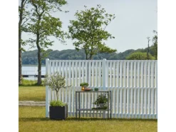 Plus Balkonsichtschutz|Holz Sichtschutzzaun Nagano Nadelholz Weiß 180 cm x 140 cm