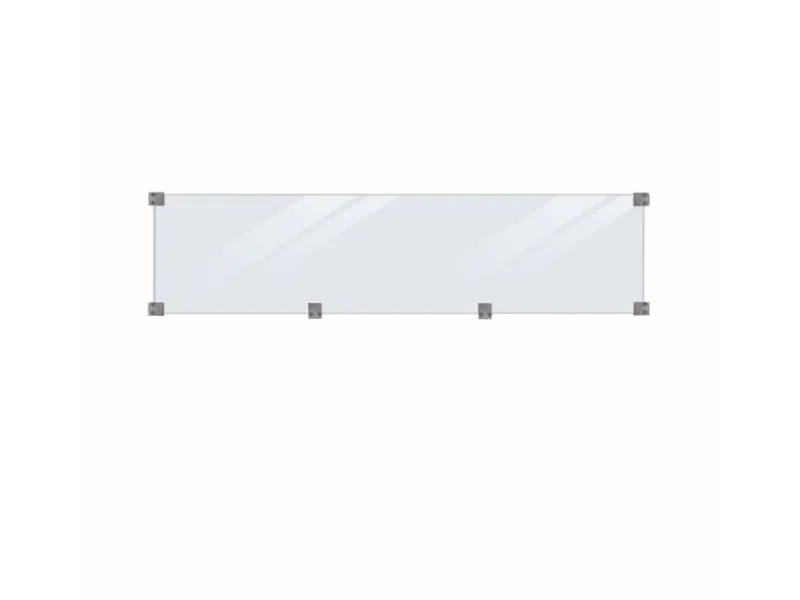 Plus Balkonsichtschutz|Holz Sichtschutzzaun Artura WPC Schiefergrau mit Glas 180 cm x 175 cm