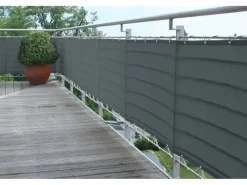 Polyester Balkonumrandung 90 x 300 cm Anthrazit*Floracord Clearance