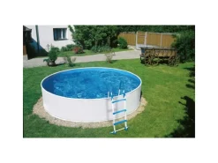Poolomio Aufstellpools|Aufstellpool Stahlwand Blau Weiß 240 x 90 cm Ohne Skimmer