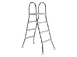 Poolleiter Edelstahl 3-stufig mit Handlauf bis 120 cm*Poolomio Clearance