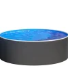 Stahlwandpool Set Rund 360 x 90 cm Graphite Aufstellpool mit Innenfolie Skimmer und Einlaufdüse*Poolomio New