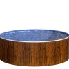 Poolomio Aufstellpools|Stahlwandpool Set Rund 360 x 90 cm Holzoptik Aufstellpool mit Poolleiter, Innenfolie, Skimmer und Einlaufdüse