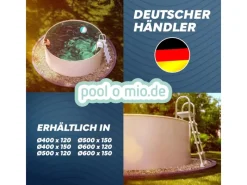 Stahlwandpool Set Rund 500 x 150 cm Aufstellpool mit 0,6 mm Stahlwand, 0,8 mm Innenfolie Sand, Skimmer und Einlaufdüse*Poolomio Sale