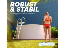 Stahlwandpool Set Rund 500 x 150 cm Aufstellpool mit 0,6 mm Stahlwand, 0,8 mm Innenfolie Sand, Skimmer und Einlaufdüse*Poolomio Sale