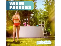 Poolomio Aufstellpools|Stahlwandpool Set Rund 460 x 120 cm Weiß Aufstellpool mit Innenfolie, Skimmer und Einlaufdüse