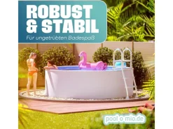 Poolomio Aufstellpools|Stahlwandpool Set Rund 460 x 120 cm Weiß Aufstellpool mit Innenfolie, Skimmer und Einlaufdüse