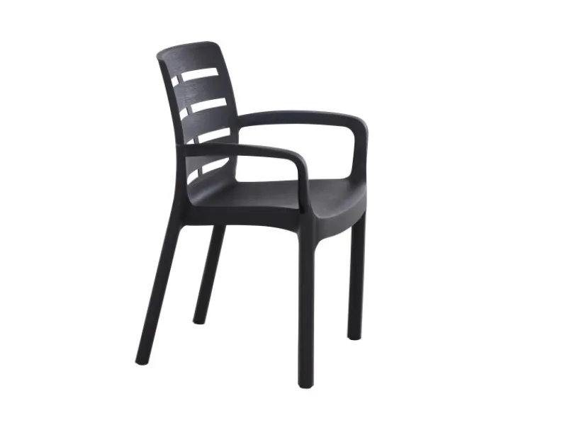 Progarden Stapelsessel Borneo 54 cm x 61 cm x 82 cm Anthrazit* Discount