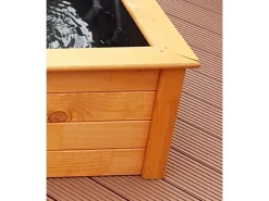 Promadino Teichfolien|Rund Um Den Teich|Hochteich mit 4 Pflanzzonen inkl. Pumpe (LxBxH) 146 x 146 x 40 cm