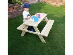 Promadino Gartenbänke|Limobank Kiefer Natur für Kinder (BxTxH) 90 cm x 90 cm x 50 cm