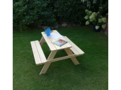 Promadino Gartenbänke|Limobank Kiefer Natur für Kinder (BxTxH) 90 cm x 90 cm x 50 cm