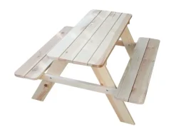 Promadino Gartenbänke|Limobank Kiefer Natur für Kinder (BxTxH) 90 cm x 90 cm x 50 cm