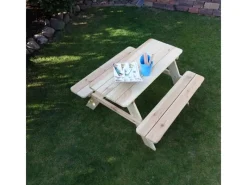 Promadino Gartenbänke|Limobank Kiefer Natur für Kinder (BxTxH) 90 cm x 90 cm x 50 cm