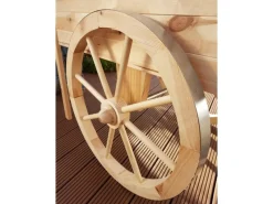 Promadino Gartendekoration|Marktwagen Kiefernholz mit Baldachin Weiß/ (LxBxH) 173x82x184 cm