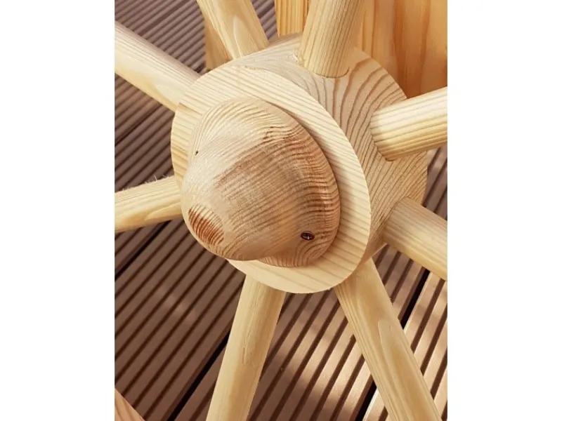 Promadino Gartendekoration|Marktwagen Kiefernholz mit Baldachin Weiß/ (LxBxH) 173x82x184 cm