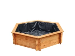 Sechseck-Hochteich Ø 150 cm inkl. Pumpe 220 Volt aus Kiefernholz*Promadino Discount