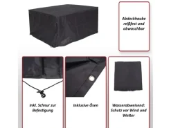 Abdeckhaube HxBxT 75x255x120cm Gartenmöbel Outdoor Tisch-Set Garnitur 0cm Anthrazit Abdeckplane Schutzplane Schutzhülle*PROREGAL