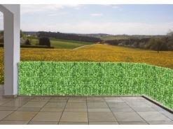 PROREGAL Balkonsichtschutz|Balkonsichtschutz 150x300x1cm Zaun Blatt Hell