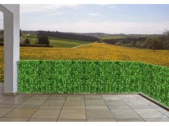 PROREGAL Balkonsichtschutz|Balkonsichtschutz 100x500x1cm Zaun Blatt Hell