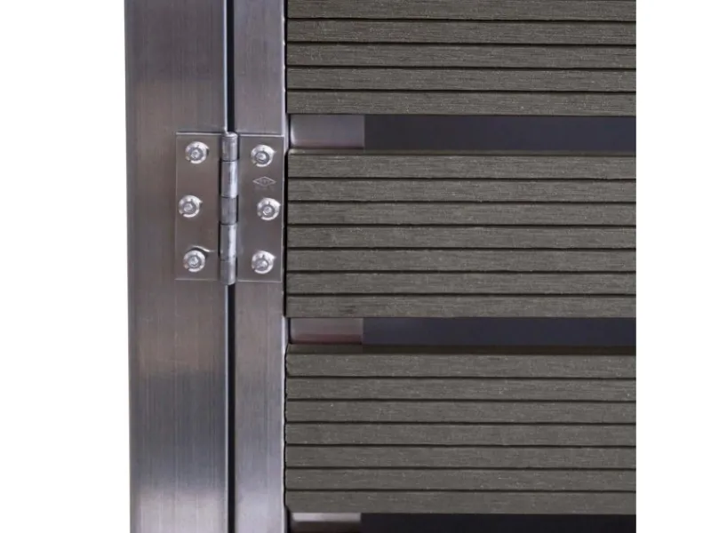 3er Mülltonnenverkleidung HxBxT 120x200x85 cm Mülltonnenbox Mülltonnenabdeckung WPC Edelstahl 104kg*PROREGAL Clearance