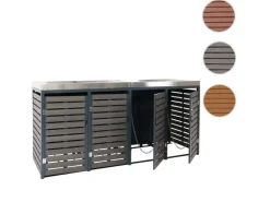 PROREGAL Weitere Ordnungssysteme Für Den Garten|4er Mülltonnenverkleidung Mit Pflanzkasten HxBxT 124x265x84 cm Mülltonne WPC Edelstahl 132kg