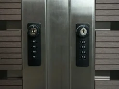 4er Mülltonnenverkleidung HxBxT 120x264x85 cm Mülltonnenbox Mülltonnenabdeckung WPC Edelstahl 128kg*PROREGAL