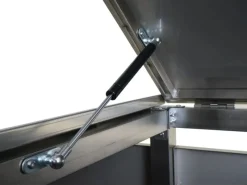 4er Mülltonnenverkleidung HxBxT 120x264x85 cm Mülltonnenbox Mülltonnenabdeckung WPC Edelstahl 128kg*PROREGAL