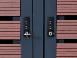 PROREGAL Weitere Ordnungssysteme Für Den Garten|3er Mülltonnenverkleidung Mit Pflanzkasten HxBxT 124x200x84 cm Walnuss-Holzoptik Mülltonne WPC Edelstahl 107kg