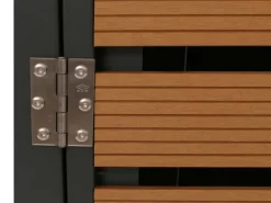 PROREGAL Weitere Ordnungssysteme Für Den Garten|4er Mülltonnenverkleidung HxBxT 119x264x84 cm Teak-Optik Mülltonnenbox Mülltonnenabdeckung WPC Metall 130kg