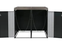 2er-Mülltonnenverkleidung Mit Pflanzkasten HxBxT 125x132x84 cm Anthrazit Edelstahl Mülltonne 55kg*PROREGAL Outlet