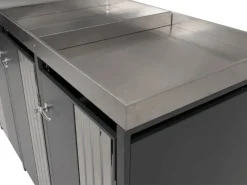 PROREGAL Weitere Ordnungssysteme Für Den Garten|3er-Mülltonnenverkleidung Mit Pflanzkasten HxBxT 125x196x84 cm Anthrazit Edelstahl Mülltonne 75kg