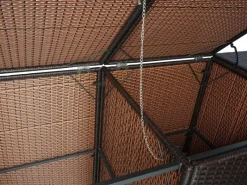 3er-Mülltonnenverkleidung HxBxT 110x195x66 cm Poly-Rattan 3x120L Mülltonnenbox Mülltonnenabdeckung*PROREGAL Discount