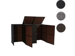 3er-Mülltonnenverkleidung HxBxT 110x195x66 cm Poly-Rattan 3x120L Mülltonnenbox Mülltonnenabdeckung*PROREGAL Discount