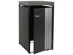 1er-Mülltonnenverkleidung Mit Pflanzkasten HxBxT 125x68x84 cm Anthrazit Edelstahl Mülltonne 35kg*PROREGAL Sale