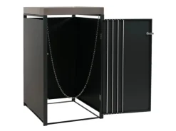 1er-Mülltonnenverkleidung Mit Pflanzkasten HxBxT 125x68x84 cm Anthrazit Edelstahl Mülltonne 35kg*PROREGAL Sale