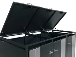 PROREGAL Weitere Ordnungssysteme Für Den Garten|3er-Mülltonnenverkleidung Mit Deckel HxBxT 122x200x84 cm Anthrazit Edelstahl Mülltonne 83kg